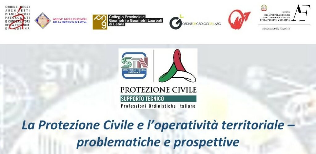 CREDITI FORMATIVI – “LA PROTEZIONE CIVILE E L’OPERATIVITÀ TERRITORIALE – problematiche e prospettive”